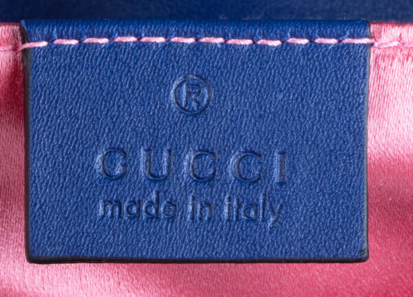 GUCCI Blue Velvet Matelasse GG Marmont Shoulder Bag