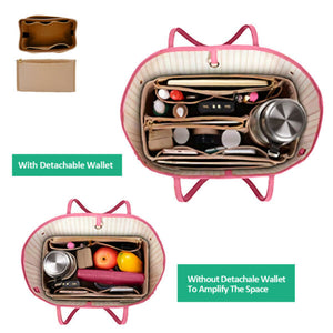 Multi Pocket Handbag Organizer Felt Purse Insert Bag fits Neverfull MM 3 Colors