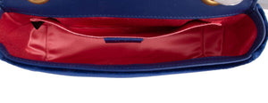 GUCCI Blue Velvet Matelasse GG Marmont Shoulder Bag