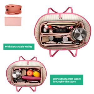 Multi Pocket Handbag Organizer Felt Purse Insert Bag fits Neverfull MM 3 Colors