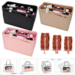 Multi Pocket Handbag Organizer Felt Purse Insert Bag fits Neverfull MM 3 Colors