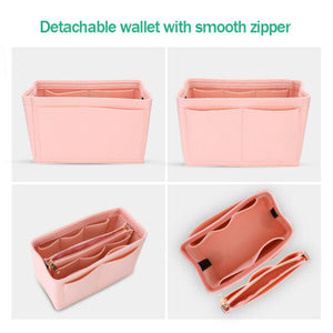 Multi Pocket Handbag Organizer Felt Purse Insert Bag fits Neverfull MM 3 Colors