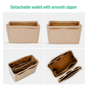 Multi Pocket Handbag Organizer Felt Purse Insert Bag fits Neverfull MM 3 Colors