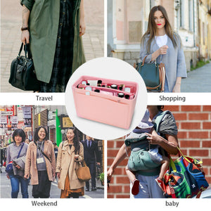 Multi Pocket Handbag Organizer Felt Purse Insert Bag fits Neverfull MM 3 Colors